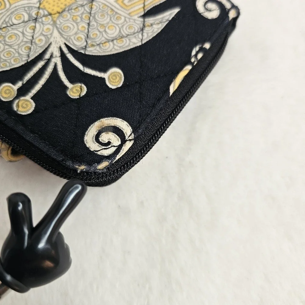 Vera Bradley black Yellow and White Floral Bird Purse with Matching Wallet - Picture 14 of 15